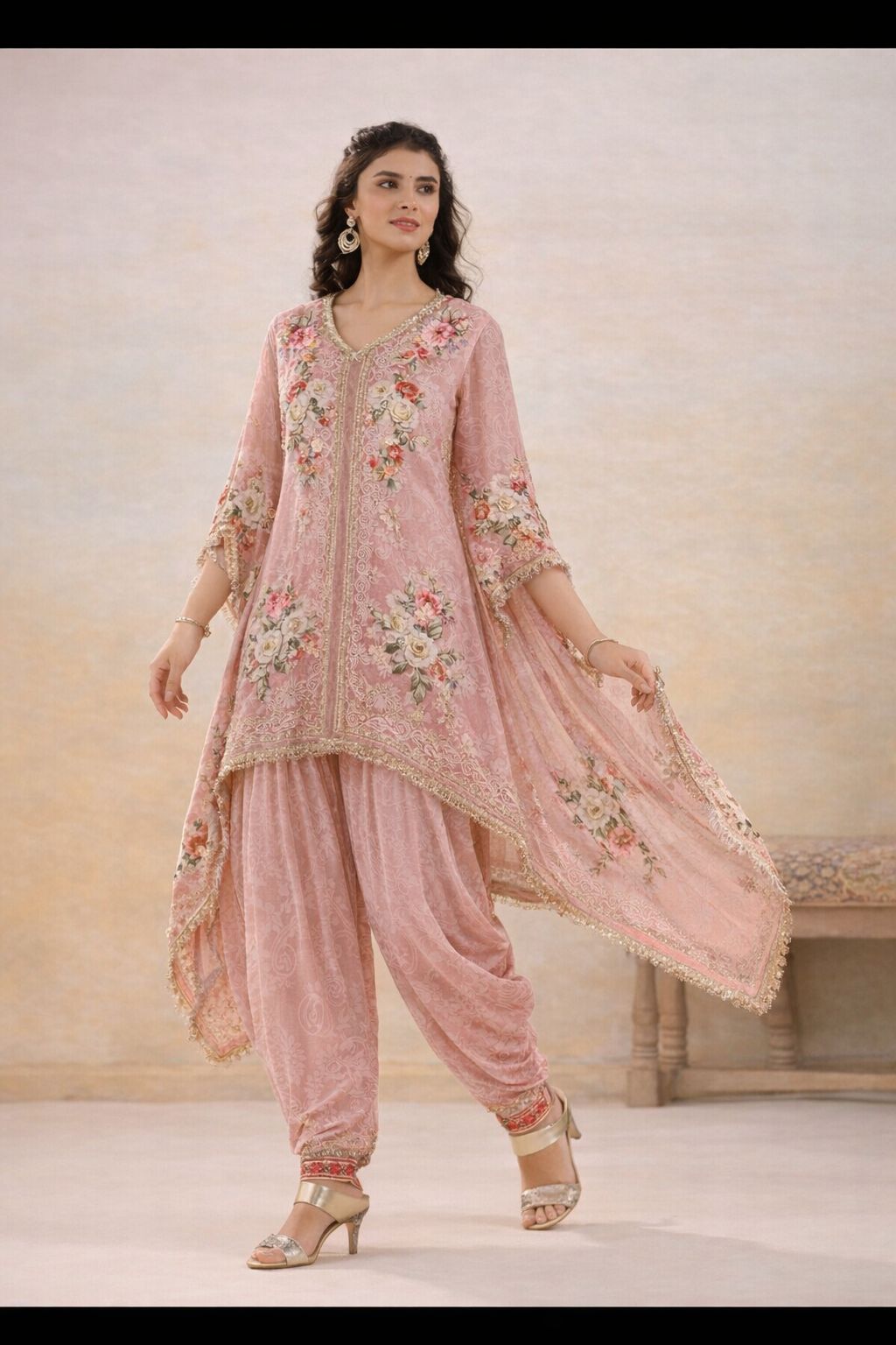 Floral Dhoti Kaftan