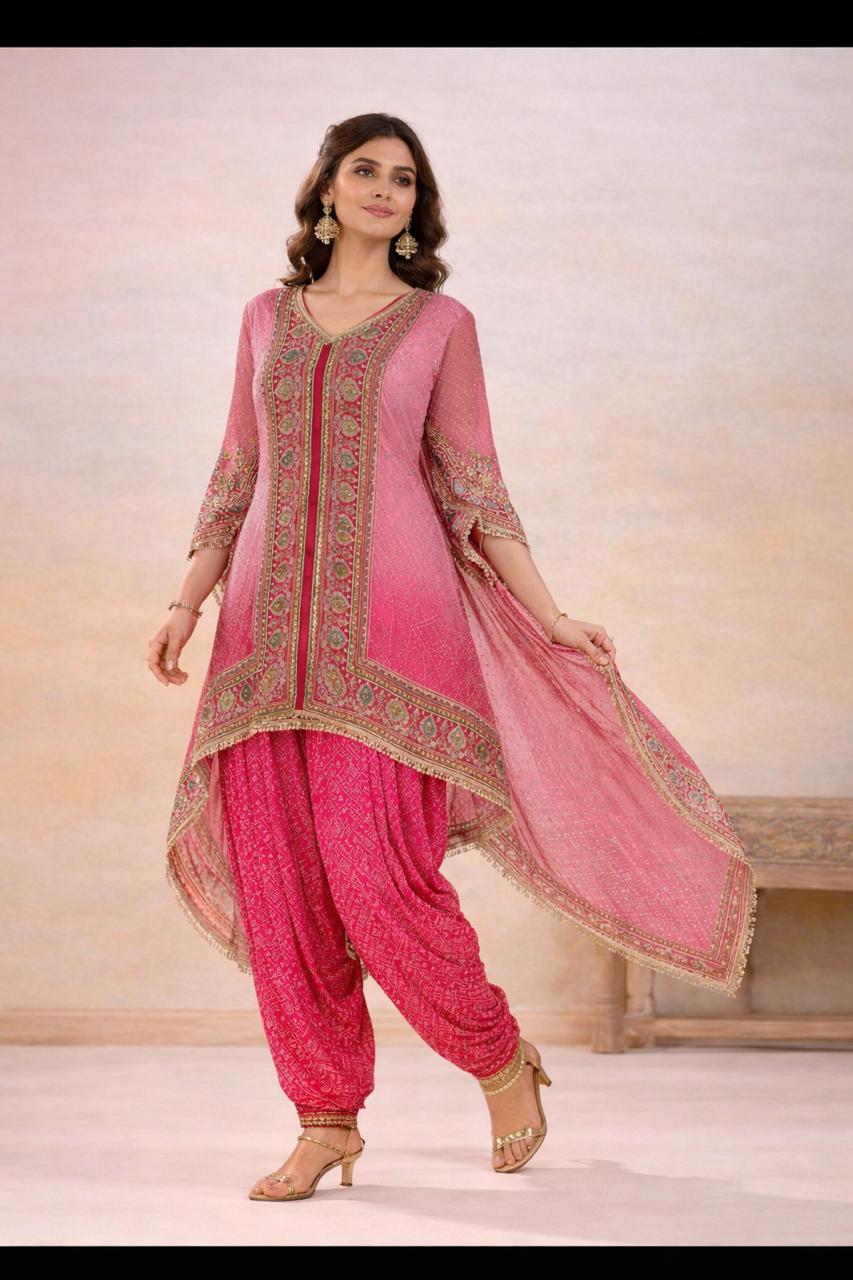 Bandhani dhoti kaftan