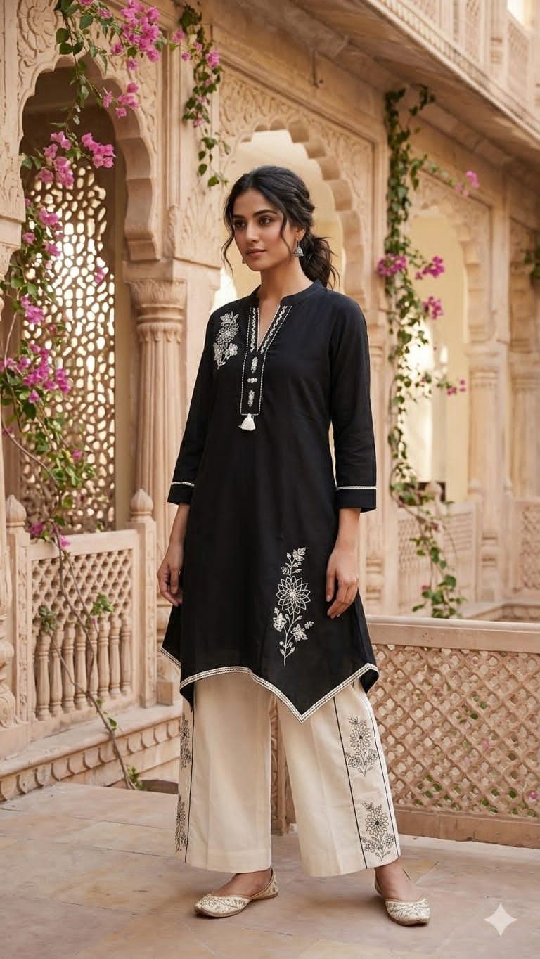 Black Plazo Co-Ord Set